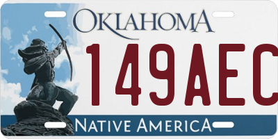 OK license plate 149AEC