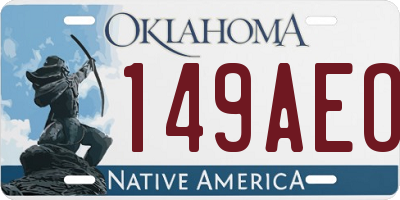 OK license plate 149AEO