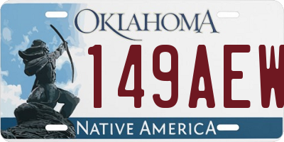 OK license plate 149AEW