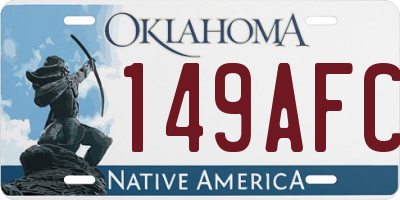 OK license plate 149AFC