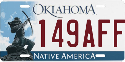 OK license plate 149AFF