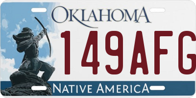 OK license plate 149AFG