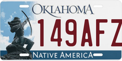 OK license plate 149AFZ