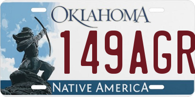OK license plate 149AGR