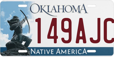 OK license plate 149AJC