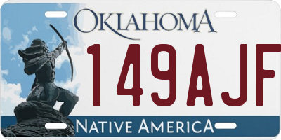 OK license plate 149AJF