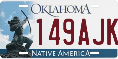 OK license plate 149AJK