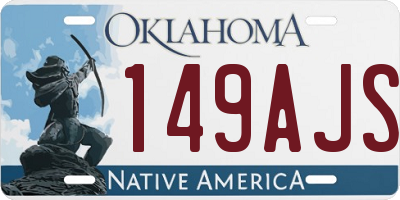 OK license plate 149AJS
