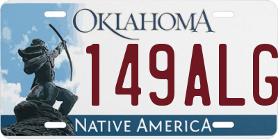 OK license plate 149ALG