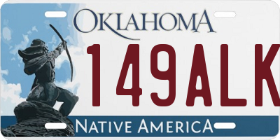 OK license plate 149ALK
