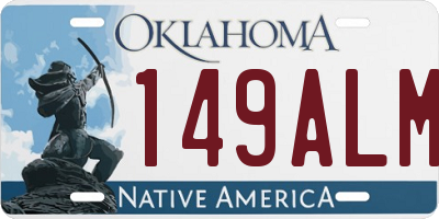 OK license plate 149ALM