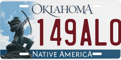 OK license plate 149ALO