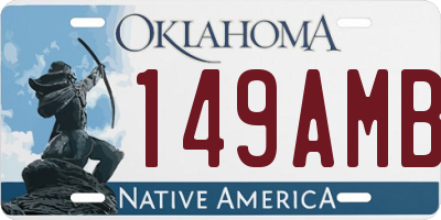 OK license plate 149AMB