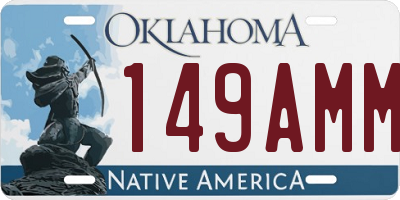 OK license plate 149AMM