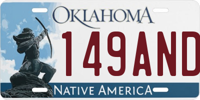 OK license plate 149AND