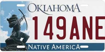OK license plate 149ANE