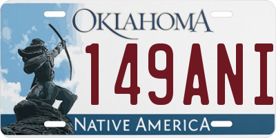 OK license plate 149ANI