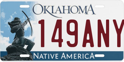 OK license plate 149ANY