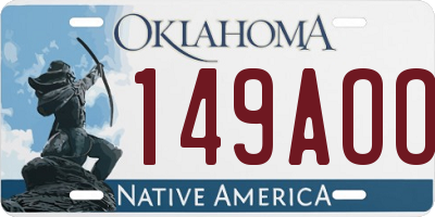 OK license plate 149AOO