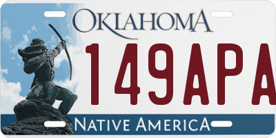 OK license plate 149APA