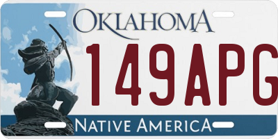 OK license plate 149APG