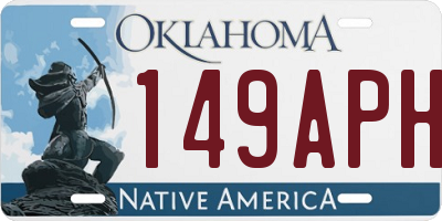 OK license plate 149APH