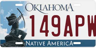 OK license plate 149APW