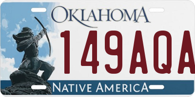OK license plate 149AQA