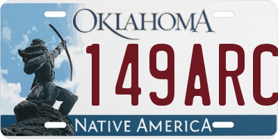 OK license plate 149ARC