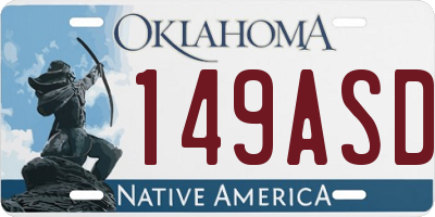 OK license plate 149ASD