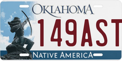 OK license plate 149AST