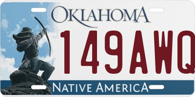 OK license plate 149AWQ