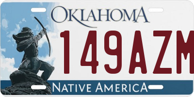 OK license plate 149AZM