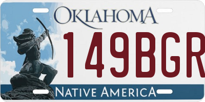 OK license plate 149BGR
