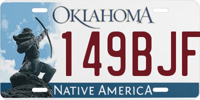 OK license plate 149BJF