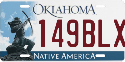 OK license plate 149BLX