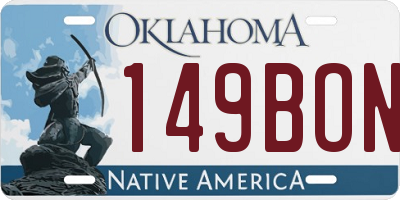 OK license plate 149BON
