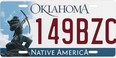 OK license plate 149BZC