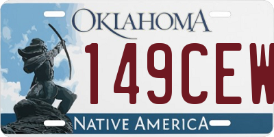OK license plate 149CEW