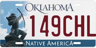 OK license plate 149CHL