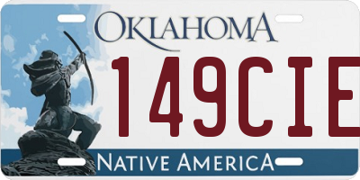 OK license plate 149CIE