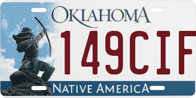 OK license plate 149CIF
