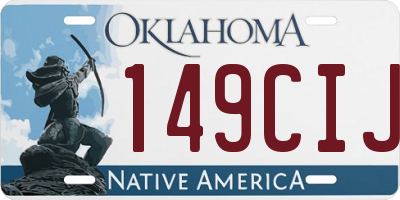 OK license plate 149CIJ