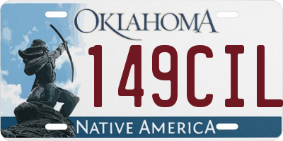 OK license plate 149CIL