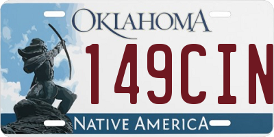 OK license plate 149CIN