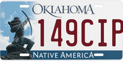 OK license plate 149CIP