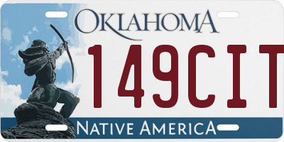 OK license plate 149CIT