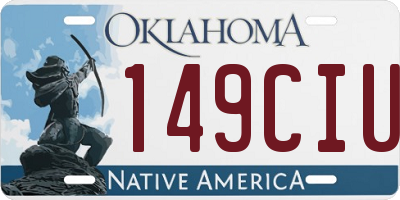 OK license plate 149CIU