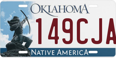 OK license plate 149CJA