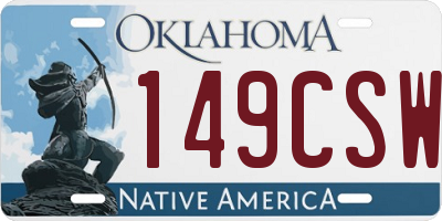 OK license plate 149CSW